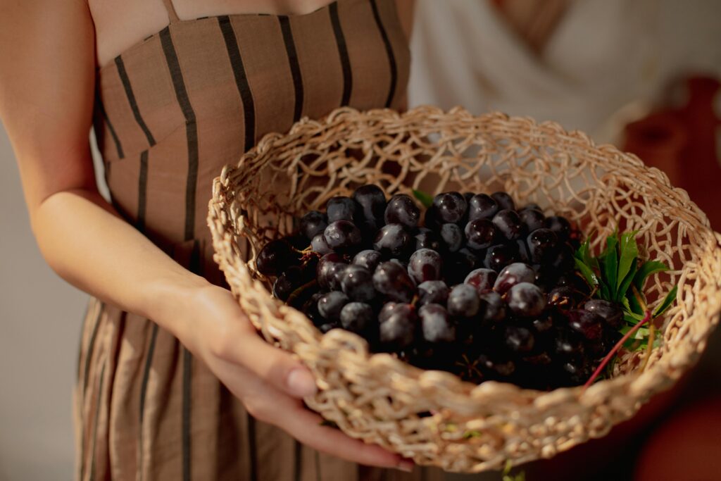 Red Grapes in basket